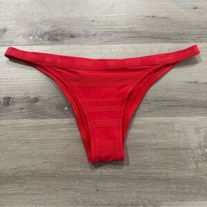 Aerie Cheeky Red Textured Bikini Bottom
